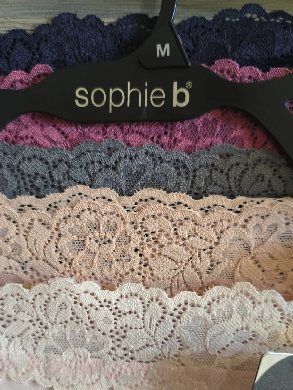 sophie b. Lace-Trim Bikini Panties in Blush, Navy, Mauve, Gray, Cream